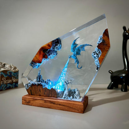 Ice Dragon resin creative night light